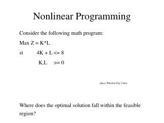 Nonlinear Programming