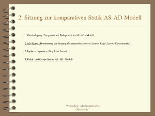 2. Sitzung zur komparativen Statik:AS-AD-Modell