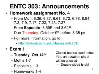 ENTC 303: Announcements