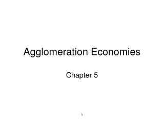 Agglomeration Economies