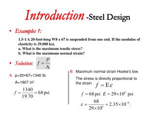 Introduction -Steel Design