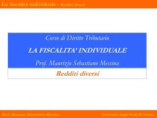 La fiscalità individuale - Redditi diversi