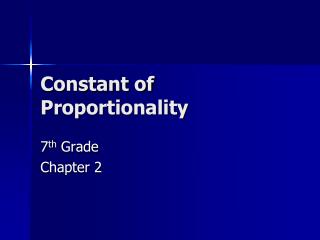 Constant of Proportionality
