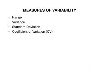MEASURES OF VARIABILITY
