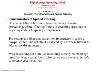 Fundamentals of Spatial Filtering :