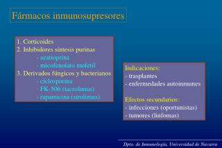 Fármacos inmunosupresores