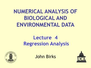 Lecture 4 Regression Analysis