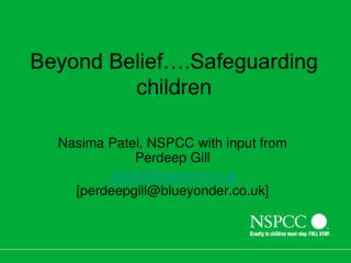 Beyond Belief….Safeguarding children