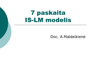 7 paskaita IS-LM modelis