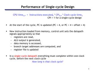 Performance of Single-cycle Design