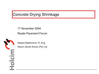 Concrete Drying Shrinkage