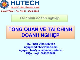 TỔNG QUAN VỀ TÀI CHÍNH DOANH NGHIỆP