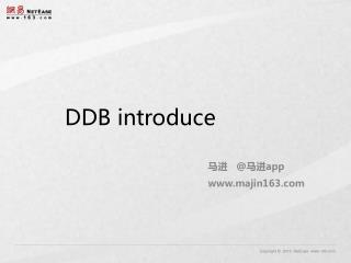 DDB introduce