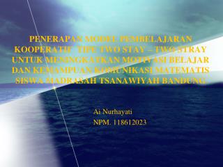 Ai Nurhayati NPM . 118612023