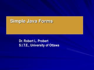 Simple Java Forms
