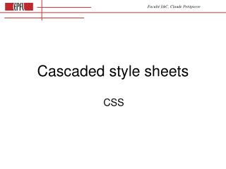 Cascaded style sheets