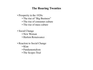 The Roaring Twenties