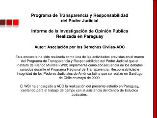 Programa de Transparencia y Responsabilidad del Poder Judicial