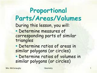 Proportional Parts/Areas/Volumes