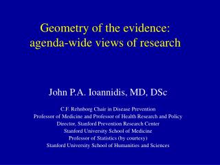 Geometry of the evidence: agenda-wide views of research