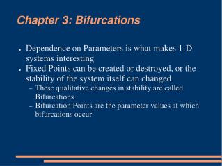 Chapter 3: Bifurcations