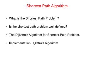 Shortest Path Algorithm