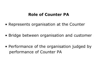 Role of Counter PA