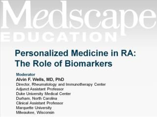 Personalized Medicine in RA: The Role of Biomarkers