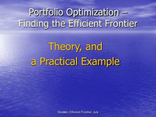Portfolio Optimization – Finding the Efficient Frontier