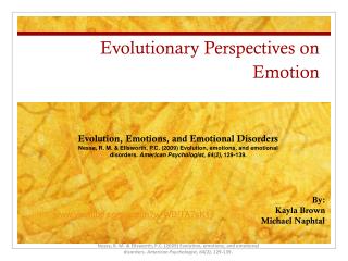 Evolutionary Perspectives on Emotion