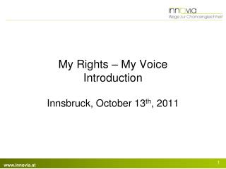 My Rights – My Voice Introduction