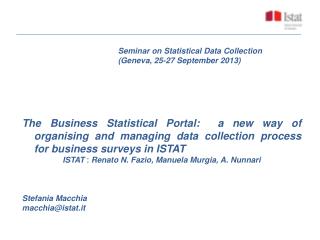 Seminar on Statistical Data Collection 				(Geneva, 25-27 September 2013)