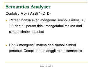 Semantics Analyser