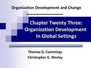 Organization Development and Change