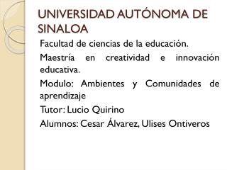 UNIVERSIDAD AUTÓNOMA DE SINALOA