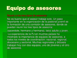 Equipo de asesores