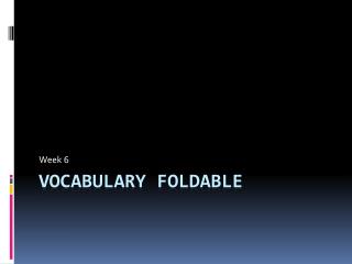 Vocabulary Foldable