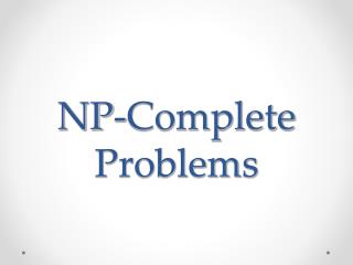 NP-Complete Problems