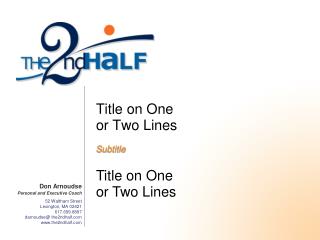 Title on One or Two Lines