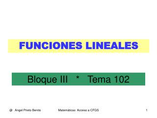 FUNCIONES LINEALES