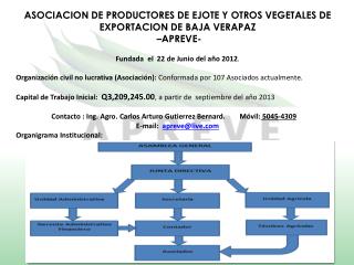 ASOCIACION DE PRODUCTORES DE EJOTE Y OTROS VEGETALES DE EXPORTACION DE BAJA VERAPAZ –APREVE-