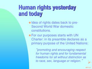 Human rights yesterday and today