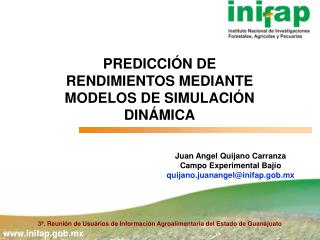 PREDICCIÓN DE RENDIMIENTOS MEDIANTE MODELOS DE SIMULACIÓN DINÁMICA