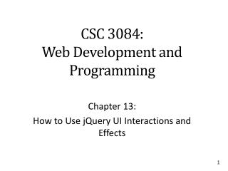 CSC 3084: Web Development and Programming