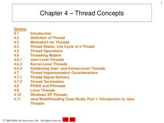 Chapter 4 – Thread Concepts