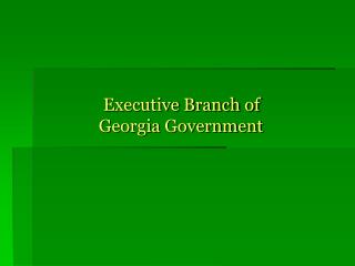 Executive Branch of Georgia Government