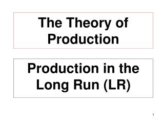 The Theory of Production