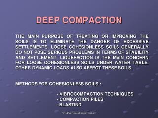 DEEP COMPACTION