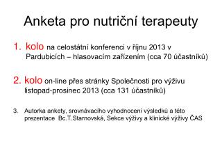 Anketa pro nutriční terapeuty