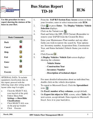 Bus Status Report TD-10